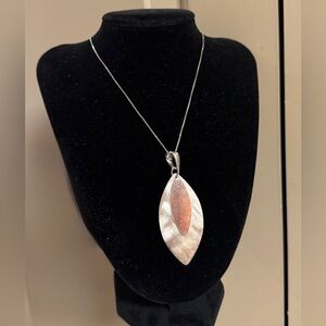 Sterling Two Leaf Necklace